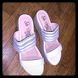 white platform sandals